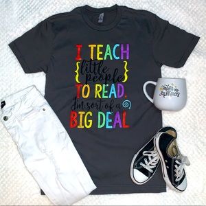 Next Level Apparel “I Teach” Dark Gray Top Size S